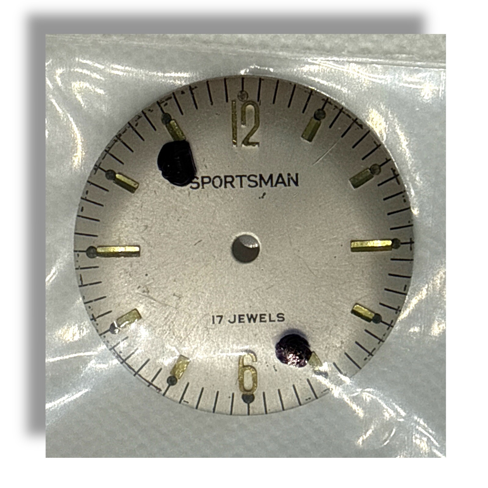 Elgin Sportsman Watch Dial 25.8 mm 17 Jewels 2 Feet ED1 Read!