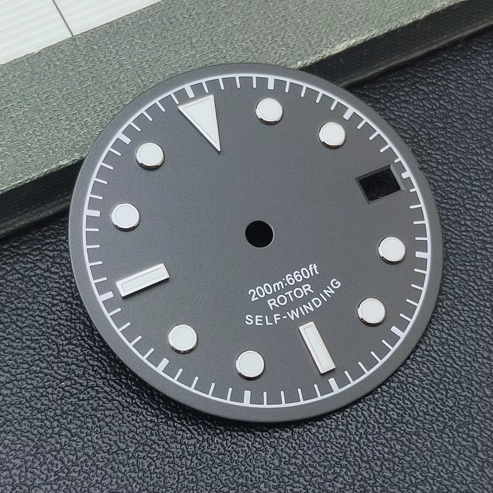 Neiton 28.5Mm Black White Blue Gray Green Watch Dial Green Luminous Dial Fit NH3