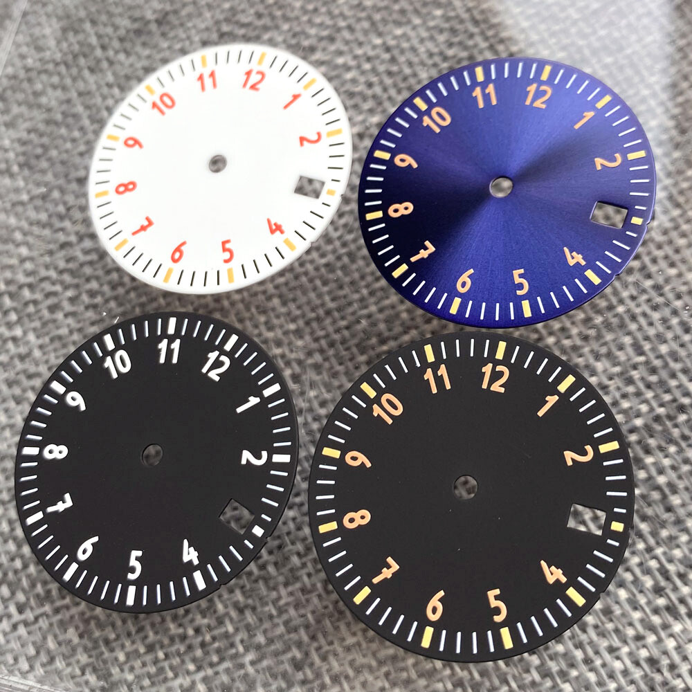 29mm Black Blue White Dial Date Window Fit Pilot Japan NH35A NH36A movement