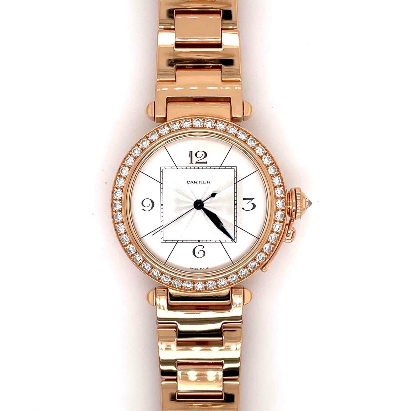 Cartier Pasha 18k Rose Gold with Factory Diamond Bezel 42 mm Ladies Watch 2770
