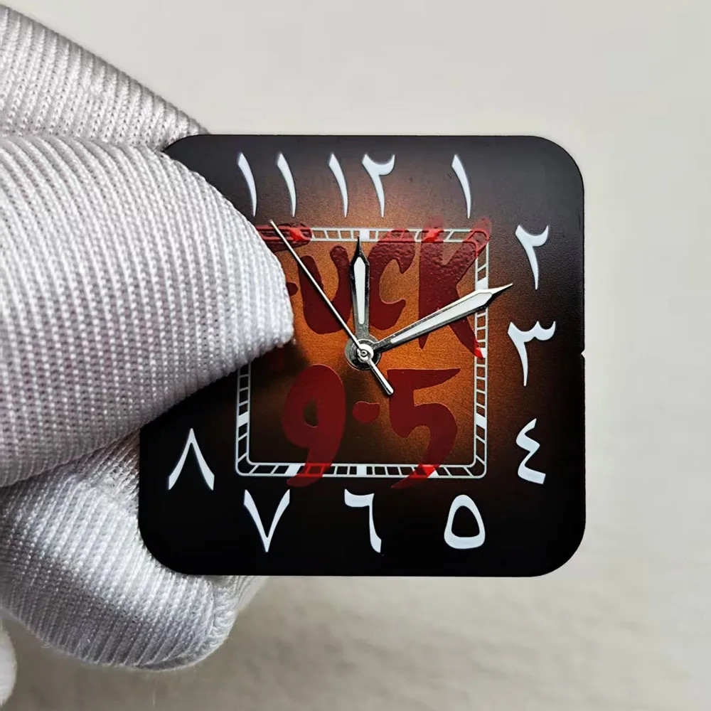 27mm Watch Dial Square Roman Numeral Men Face Design For NH35 Movement Parts