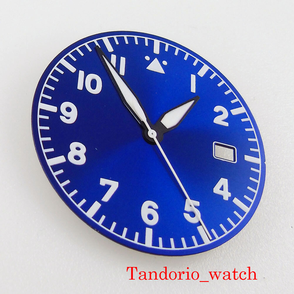33.6mm Luminous Watch Dial Hands Watch Parts With Date Window For NH35 Movement