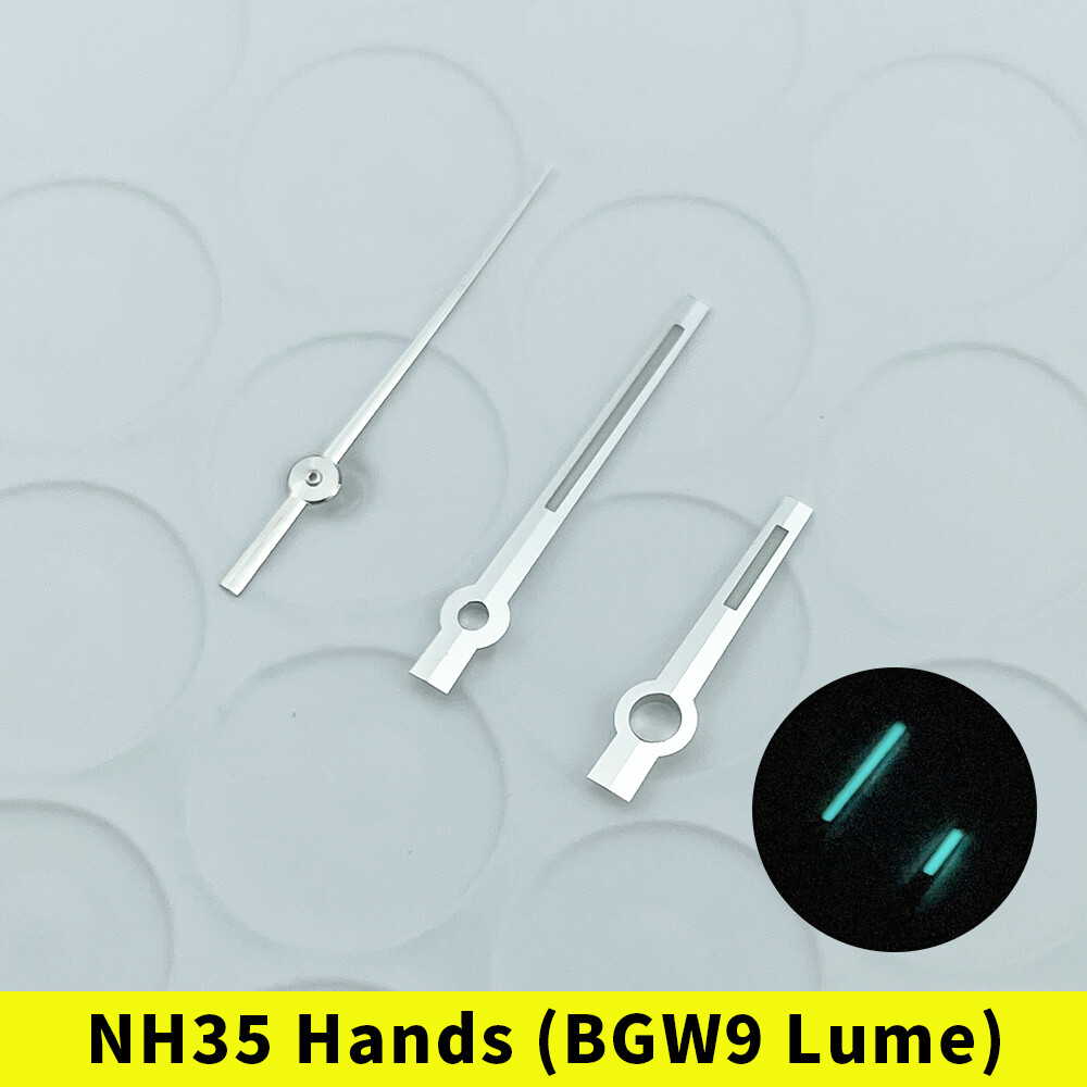 NH35A NH38 Polished Watch Hands for 28.5mm Dial BGW9 Lume Date-just Oyster Style