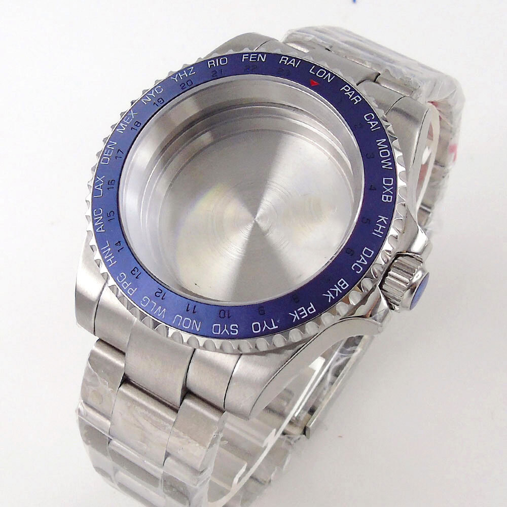 40MM SUB GMT Watch Case Ceramic Bezel Sapphire Glass Fit NH34A NH35 NH36 2824