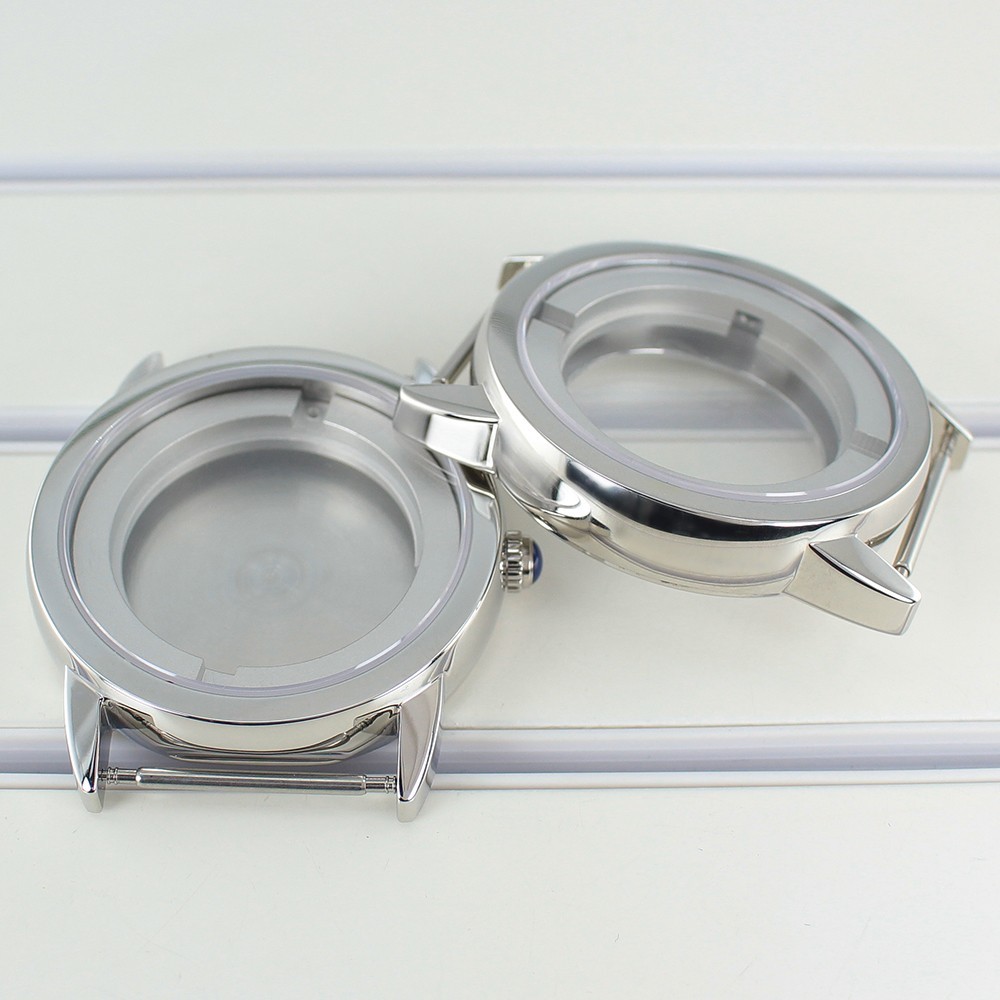 Sapphire 100m Waterproof 42mm Pilot Watch Case Steel Patrimony Mod For ETA 2824