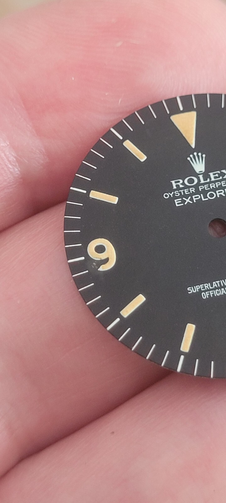 Vintage 100% original Rolex 1016 Explorer I dial.Tritium Matte,beautiful Patina!
