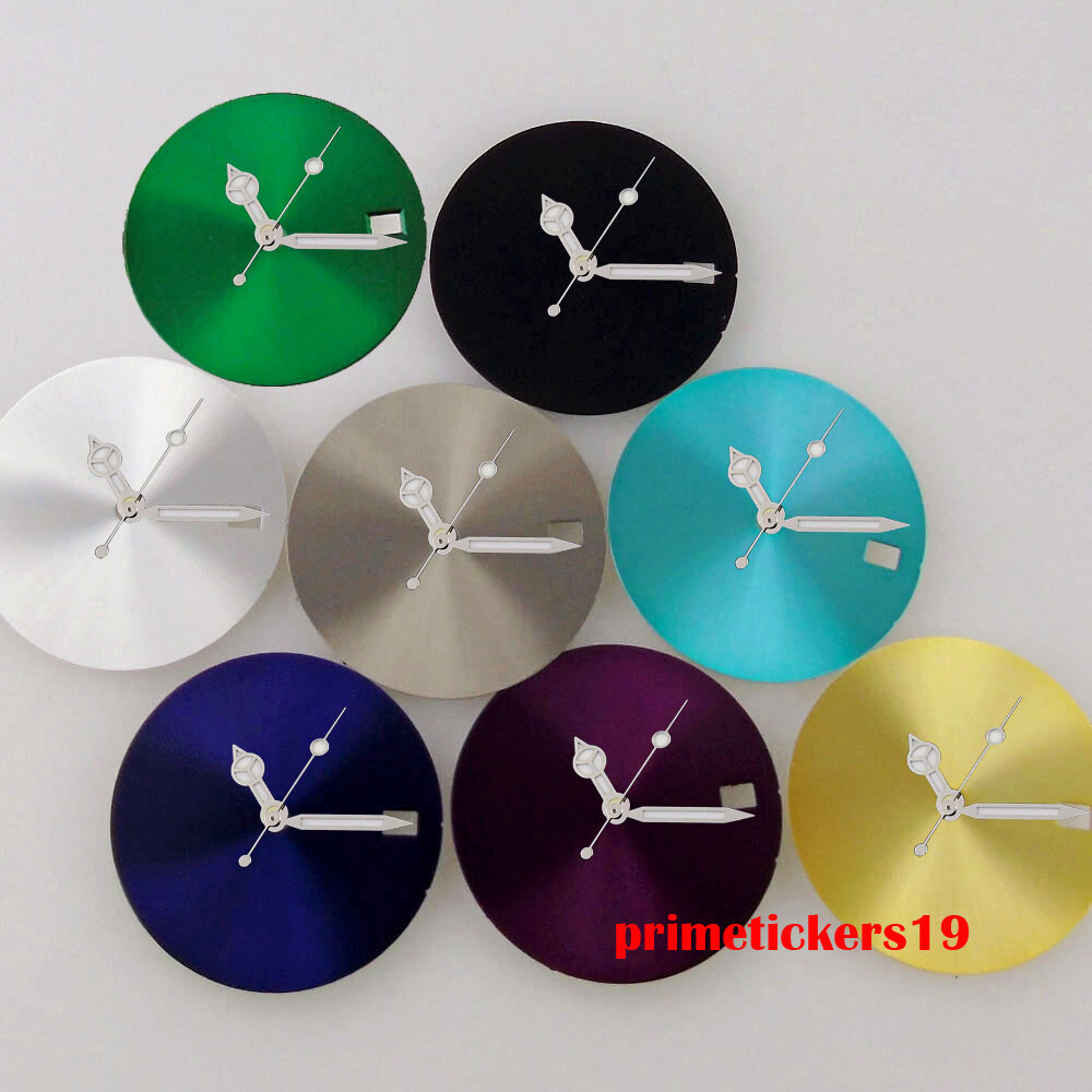 28.5mm Sterile Watch Dial Face Sunburst Date Window Hands Set Fit NH35 Movement