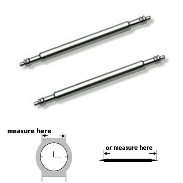 2pcs Stainless Steel Watch Strap Band Spring Bars Link Pins 12mm~30mm
