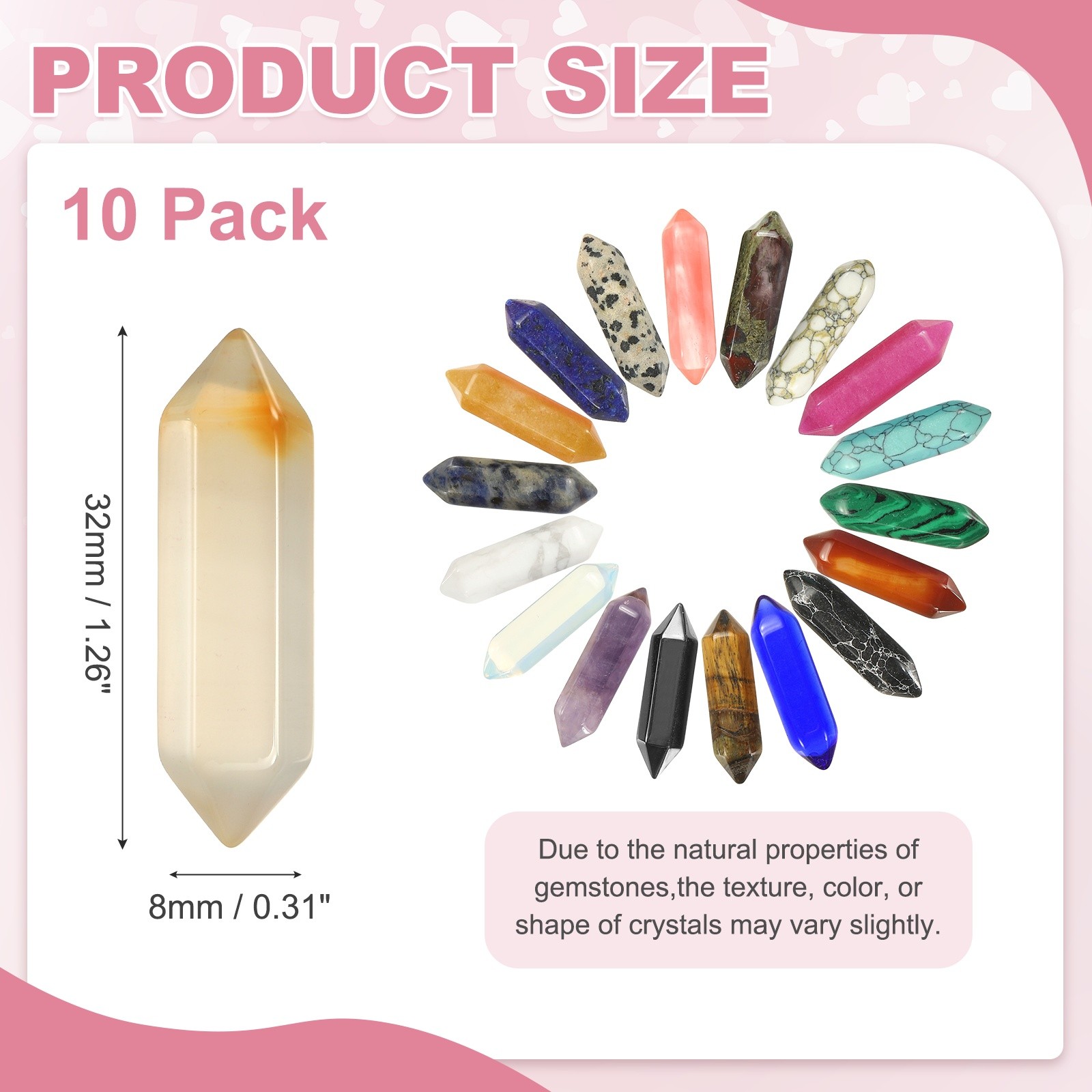 10 Pack Clear Agate Quartz Crystals, Polished Crystals Bulk
