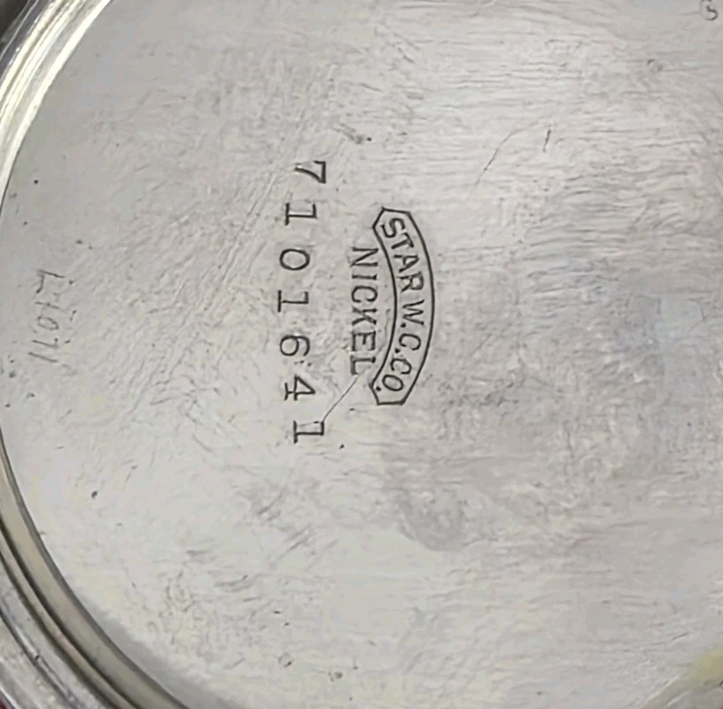 Vintage Star Watch Com. 12s Nickel Pocket Watch Case.