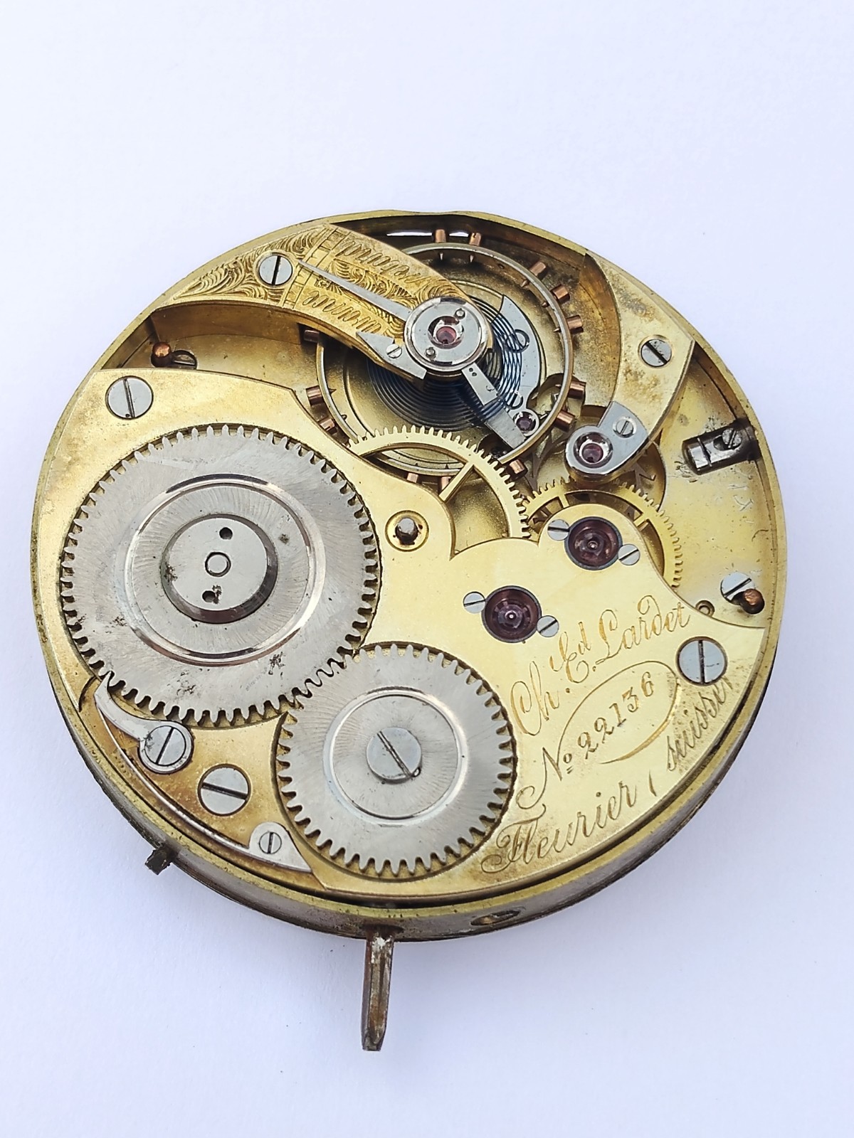 Ch. Ed. Lardet Fleurier Suisse – High grade pocket watch movement – Glashutte