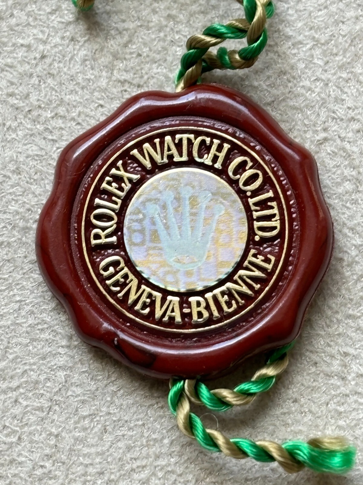 Authentic Rolex Red Hang Tag w/ Single and Triple-Crown Hologram (1989 – 2015)