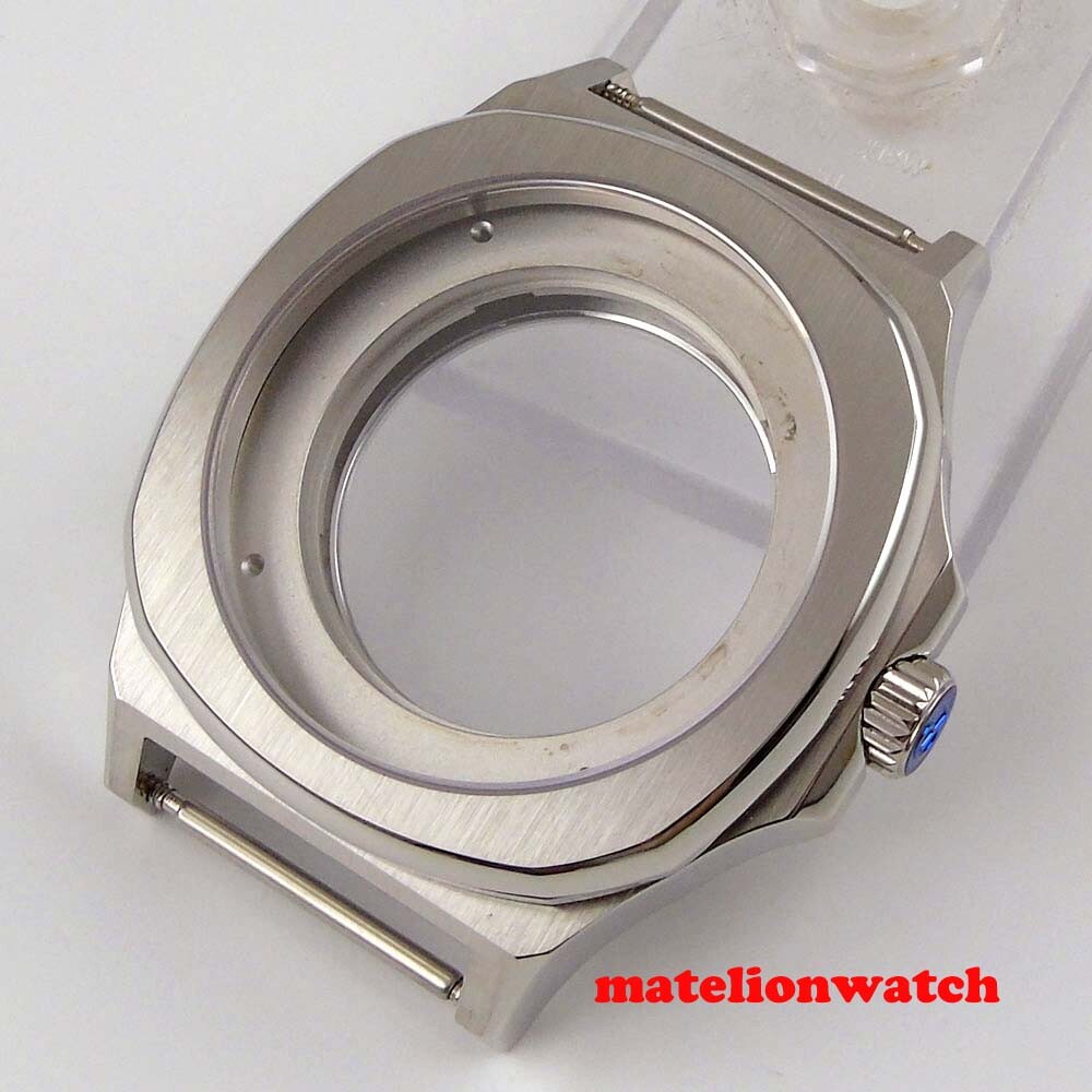 Square 44mm Watch Case Parts Fit For Miyota 8215 821A DG 2813 Sapphire Glass
