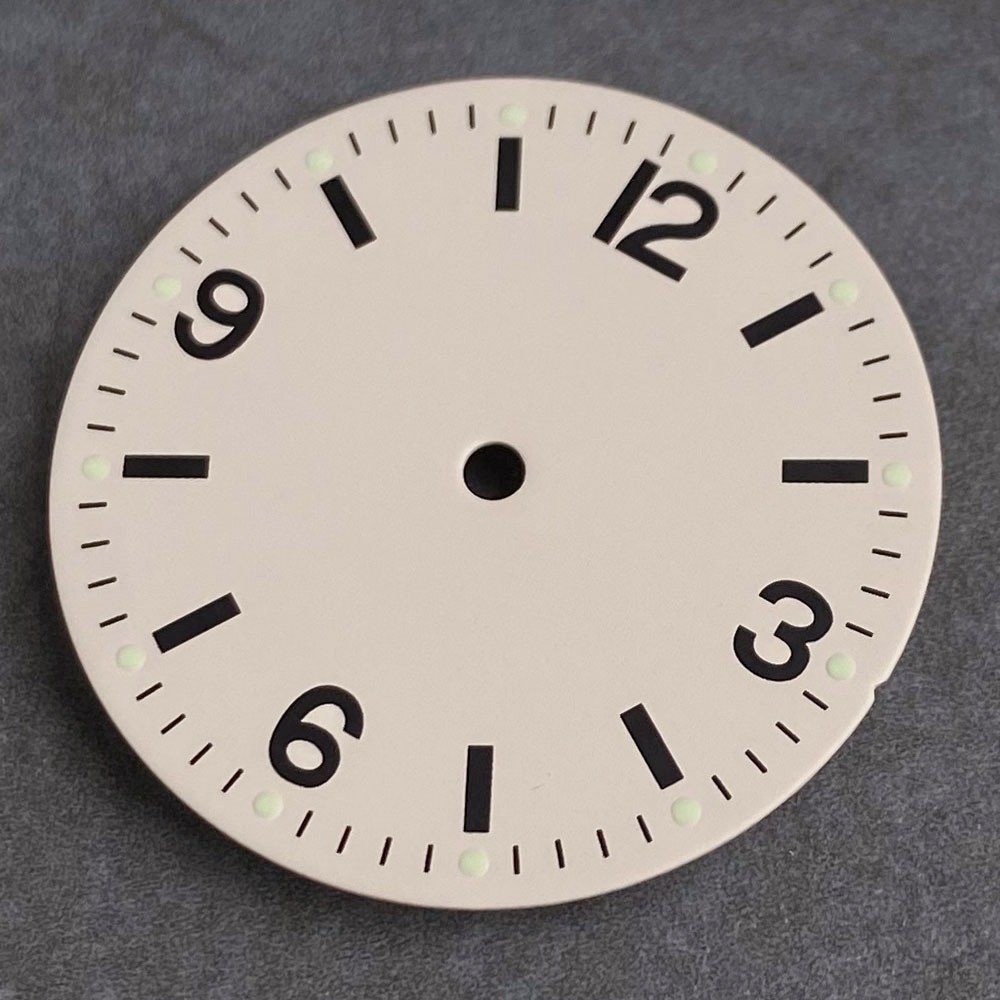 Luminous 29mm Beige/Black Pilot Watch Dial Fit NH35 ETA2824 PT5000 Miyota8215