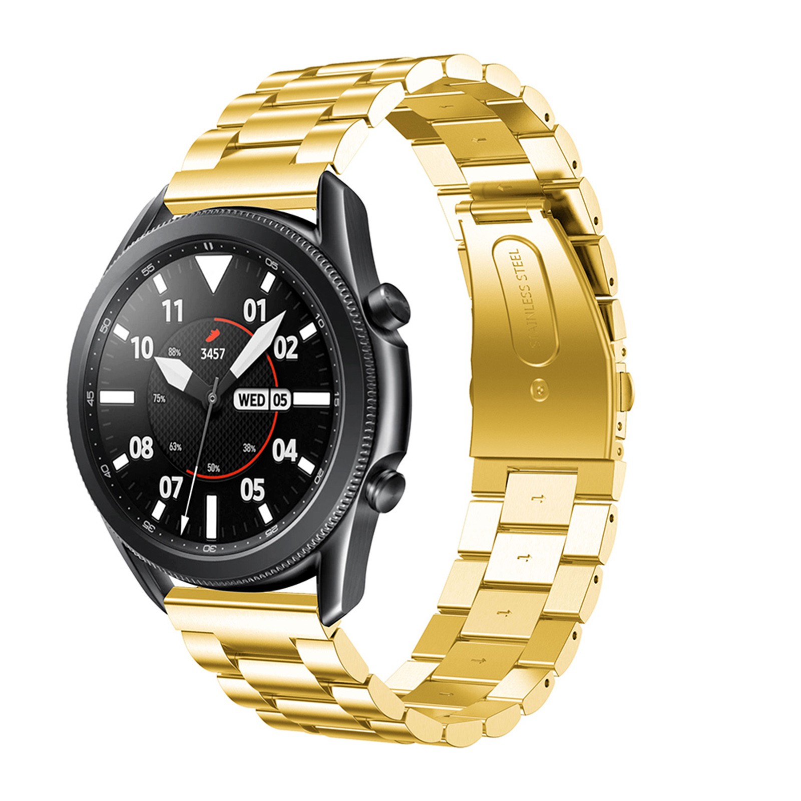 For Samsung Galaxy Watch3 41mm/45mm Solid Stainless Steel Watch Strap