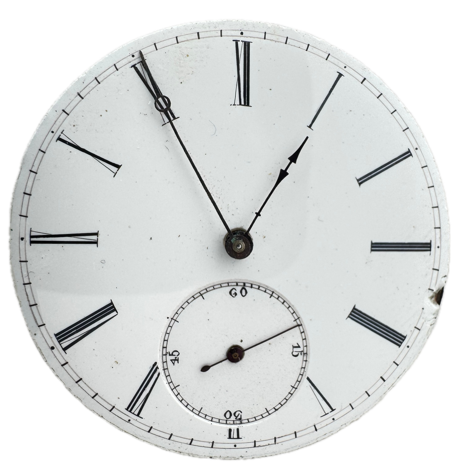 Antique Unbranded Roman Numeral Single Sunk Key Wind Pocket Watch Movement Swiss