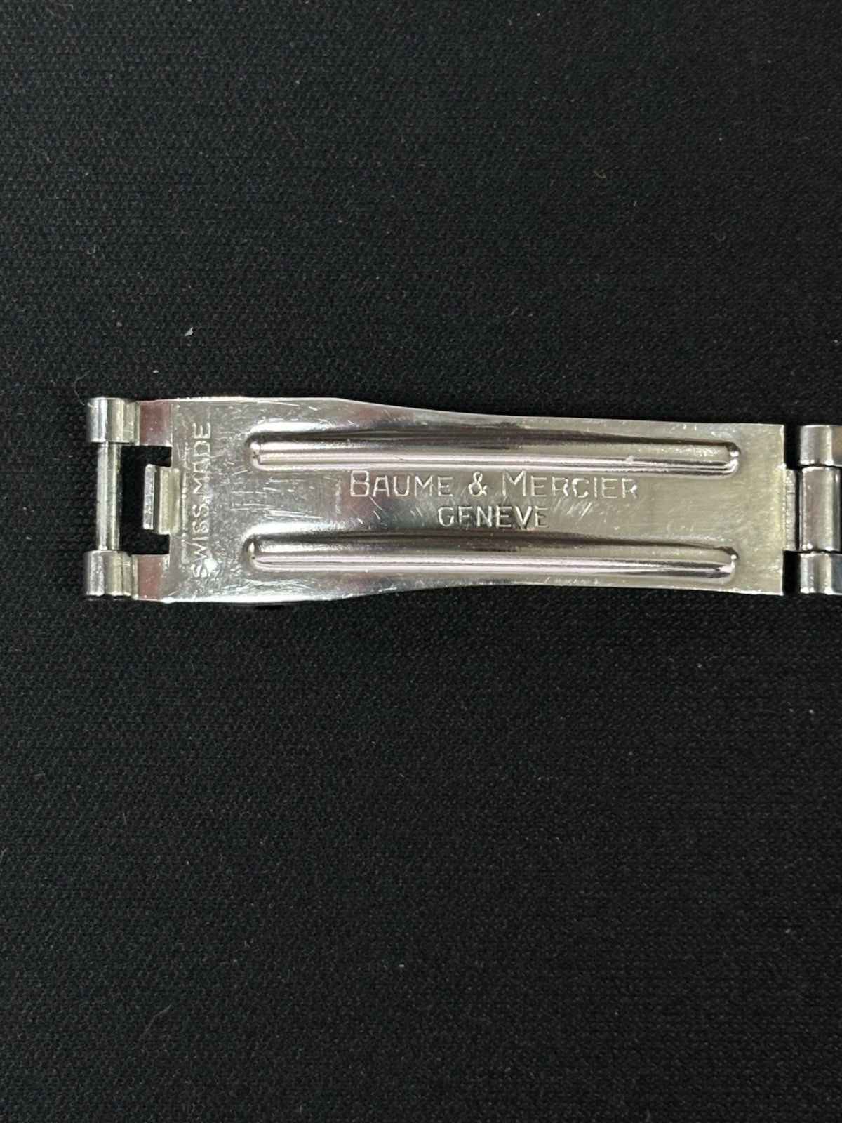BAUME MERCIER Older Riviera Stainless Steel 10mm Deployment Bracelet Band Buckle