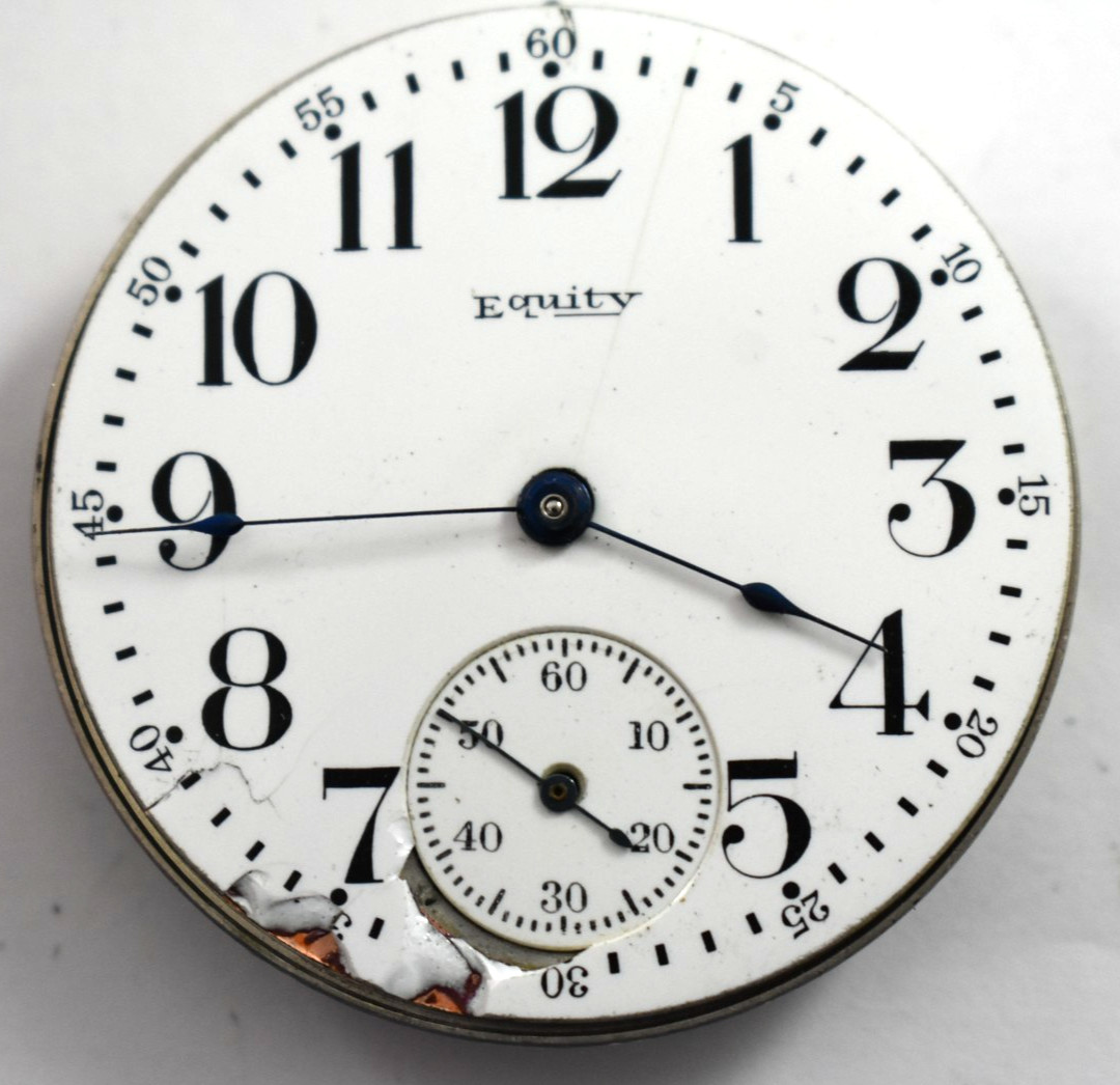 Vintage Equity Boston 16s 15J OF Pocket Watch Movement lot.qj