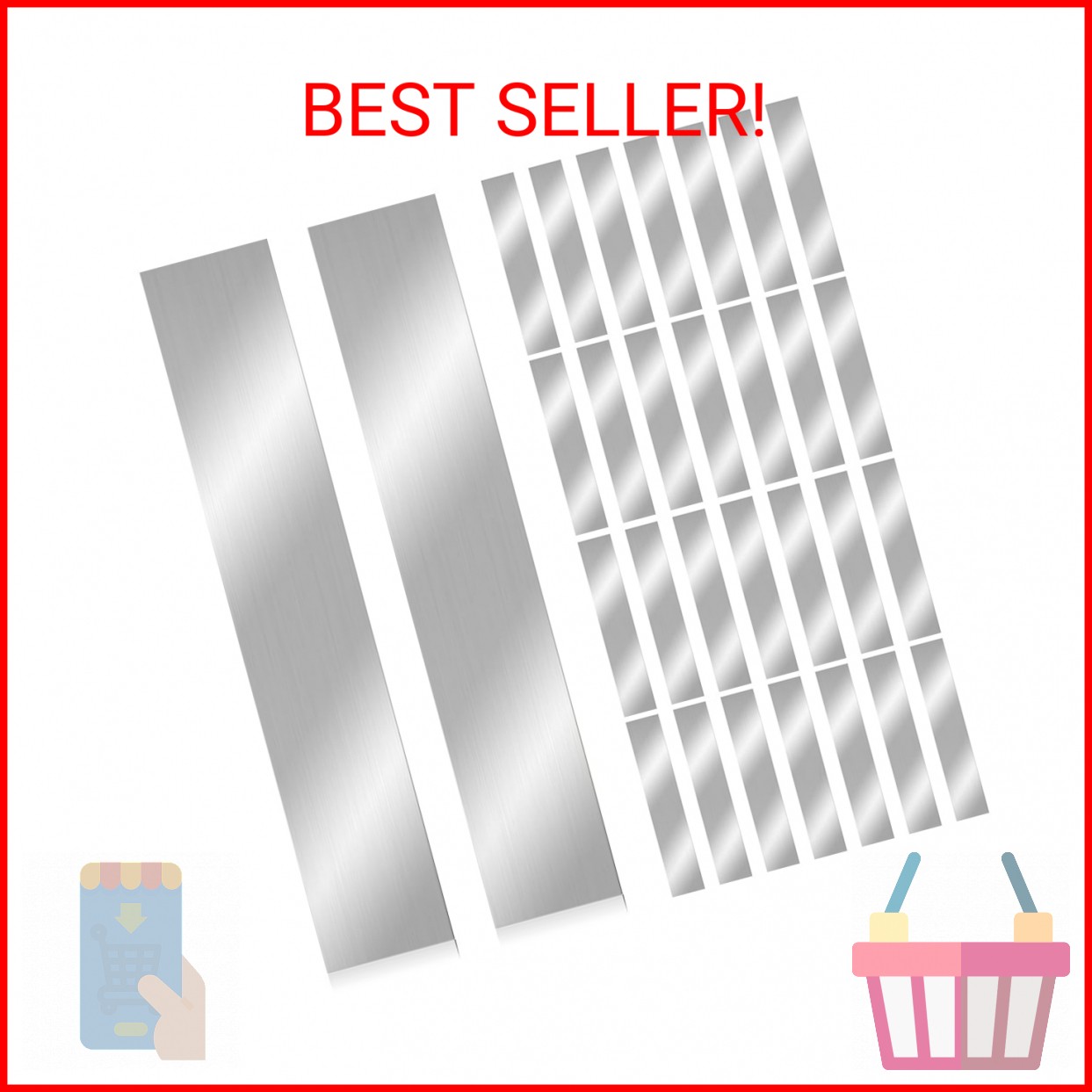 30PCS 304 Stainless Steel Shim Stock Assortment 1″ Width x 6″ Length 10 Thicknes