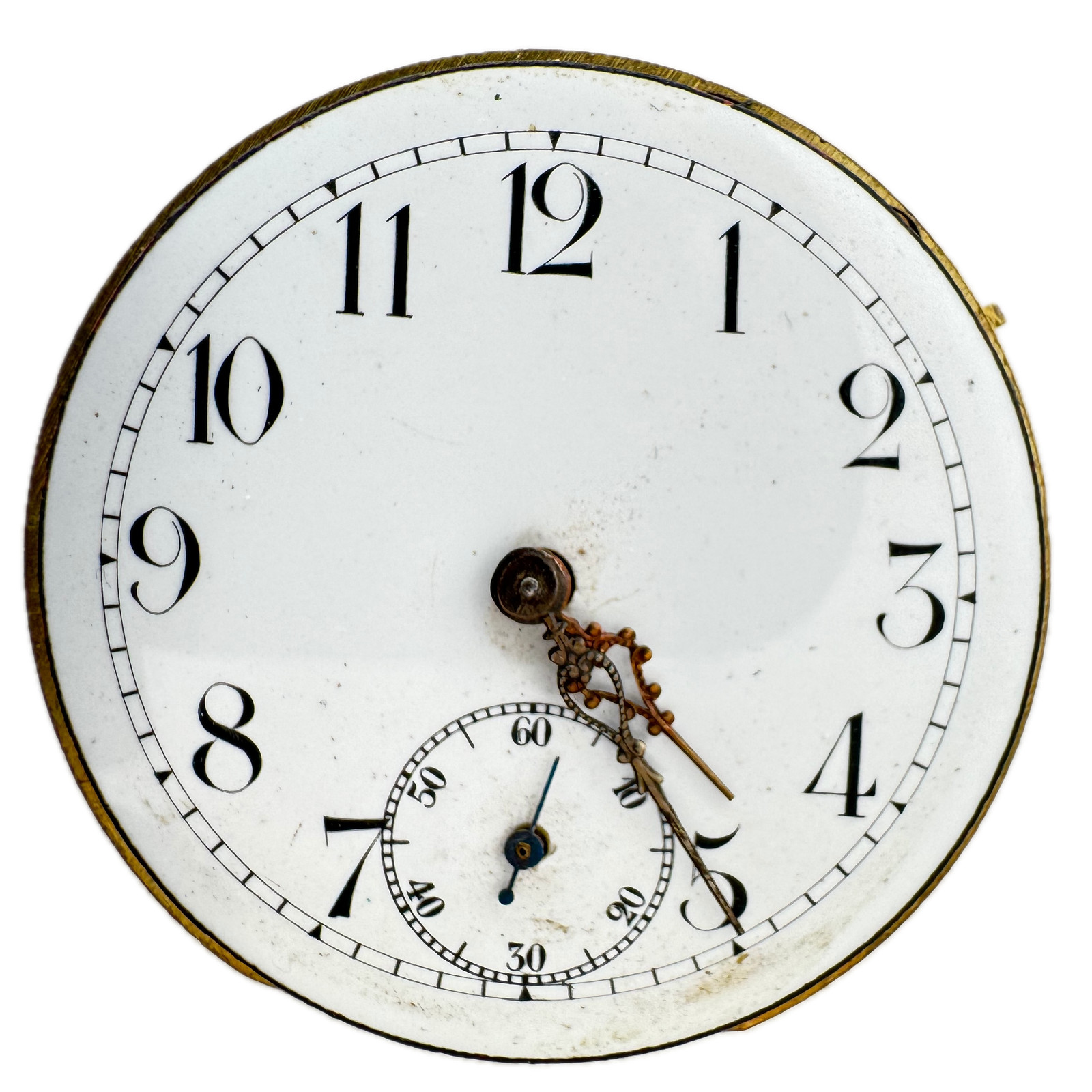 Antique Unbranded Porcelain Mechanical Cylinder Escapement Pocket Watch Movement