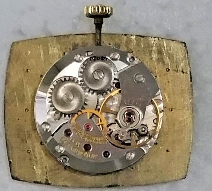 MOVEMENT WITH DIAL AND GOLD CROWN ALL ORIGINAL FOR JUVENIA WATCH SWISS MFG 1145