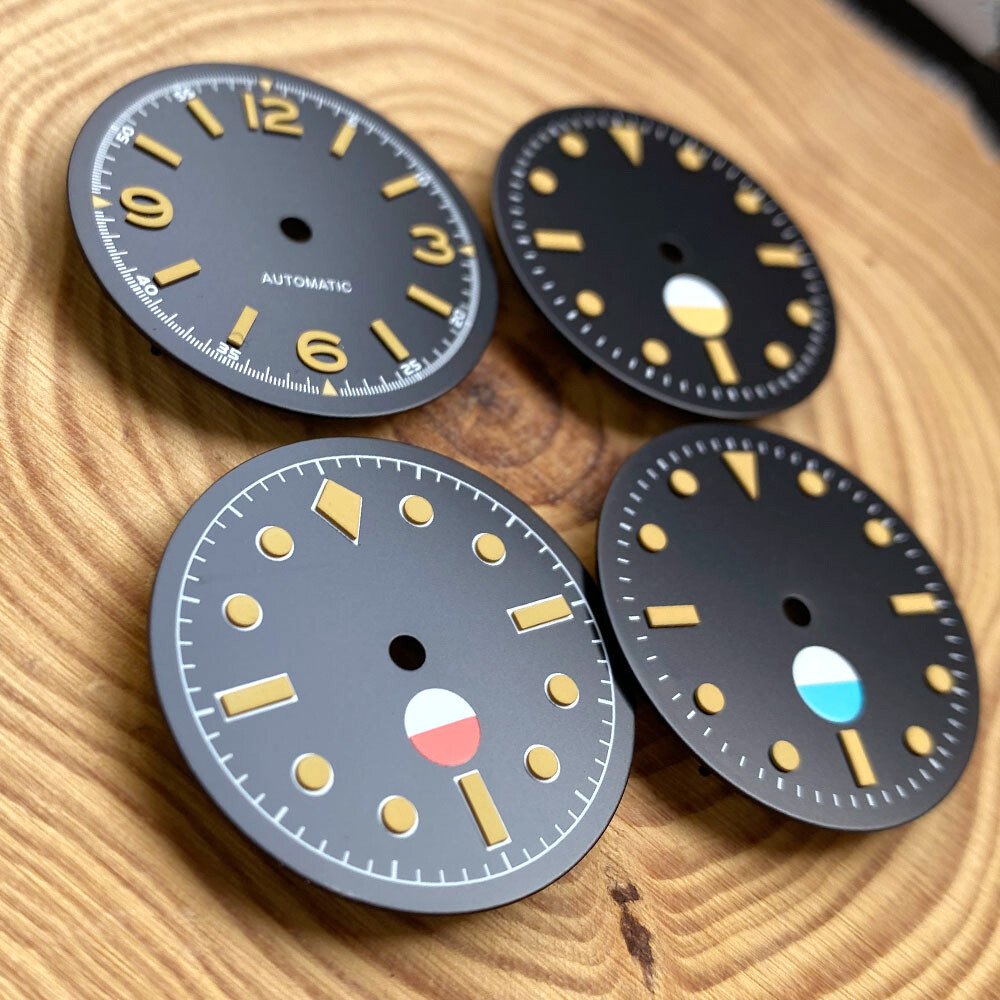 29mm Black Sterile Watch Dial Hands Fit NH35A NH36A ETA2824 PT5000 Auto Luminous