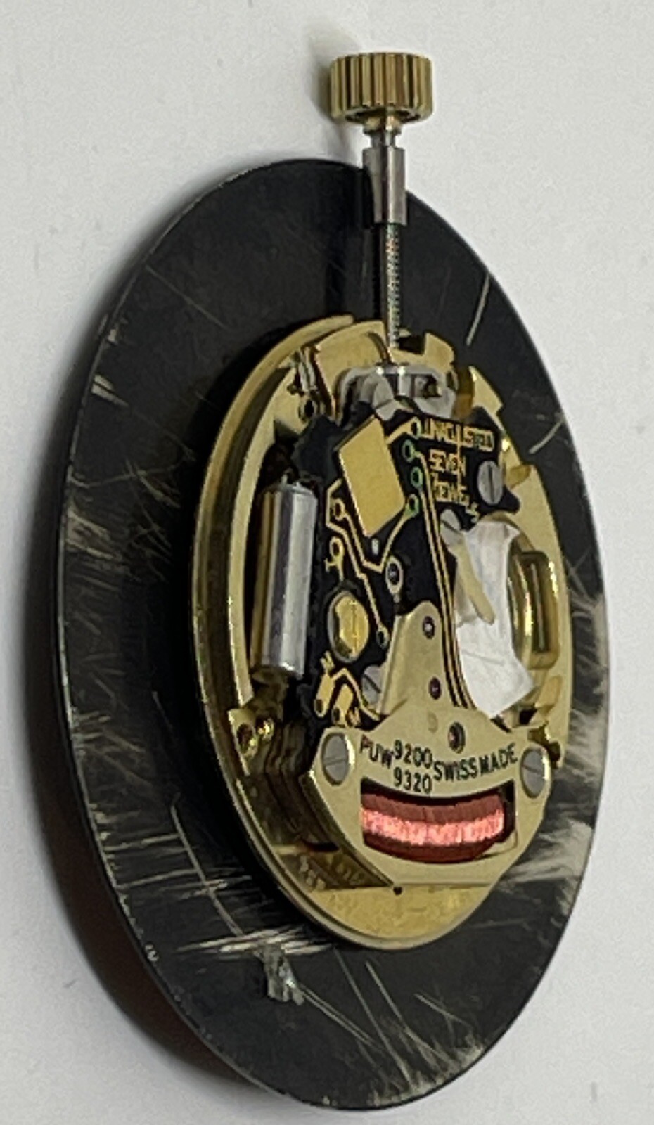 MOVADO QUARTZ WATCH MOVEMENT 7 Jewels Swiss Black Dial Does Not Run