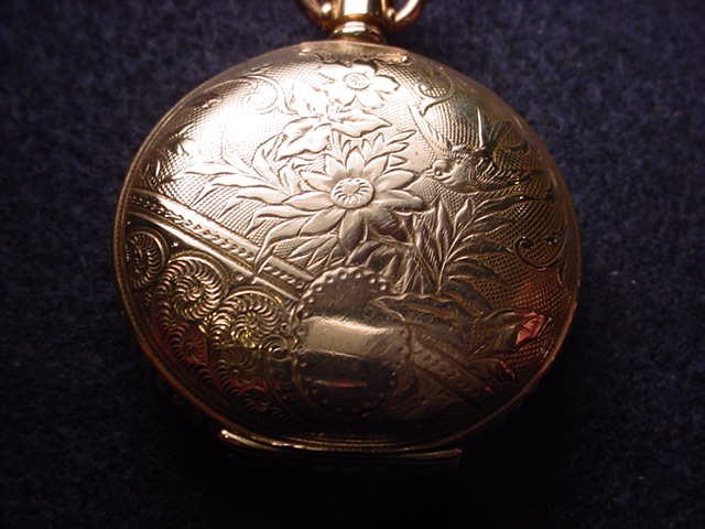 6 SIZE GOLDEN WATCH CASE CO GOLD PLATED HUNTING CASE POCKET WATCH CASE! #122