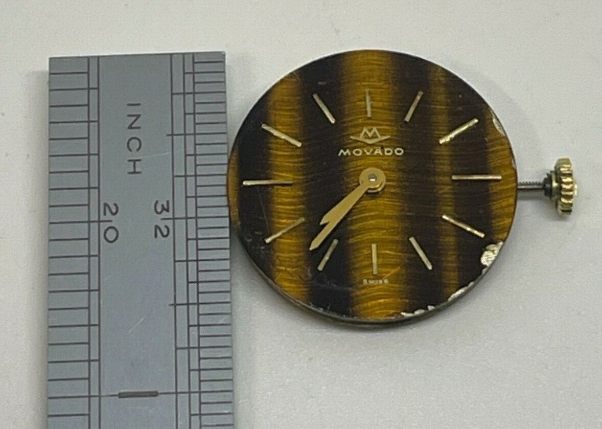 MOVADO MOVEMENT TIGERS EYE DIAL Swiss 19 Jewels