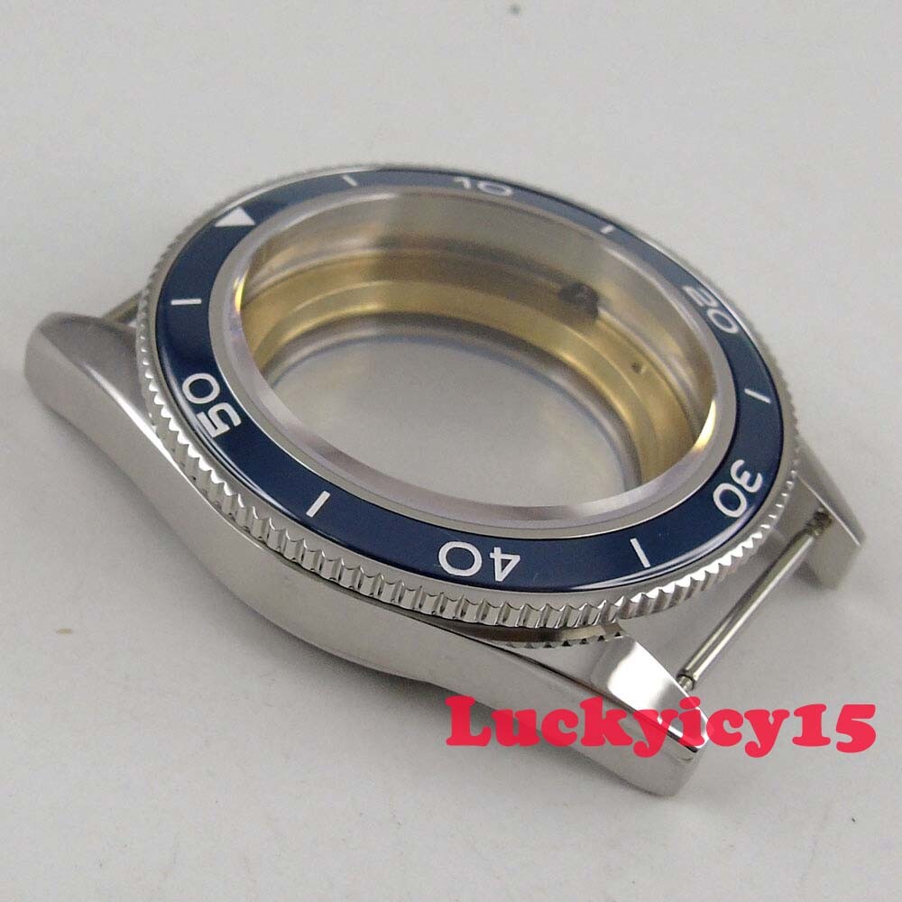 Solid 41mm sapphire glass Stianless steel watch case fit ETA 2836 movement C140