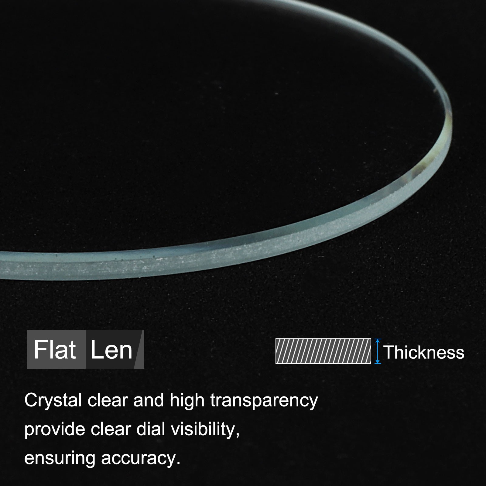 12Set Watch Crystal Glass Lens 25mm Flat Round Glass Watch Face Crystals Lens
