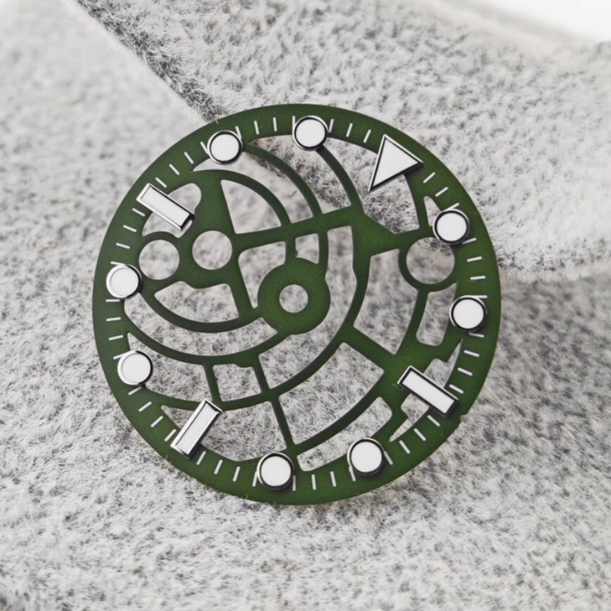 Skeletonized Dial Blue Luminous Dial 28.5mm Suitable for NH36 NH35 NH70 Movement