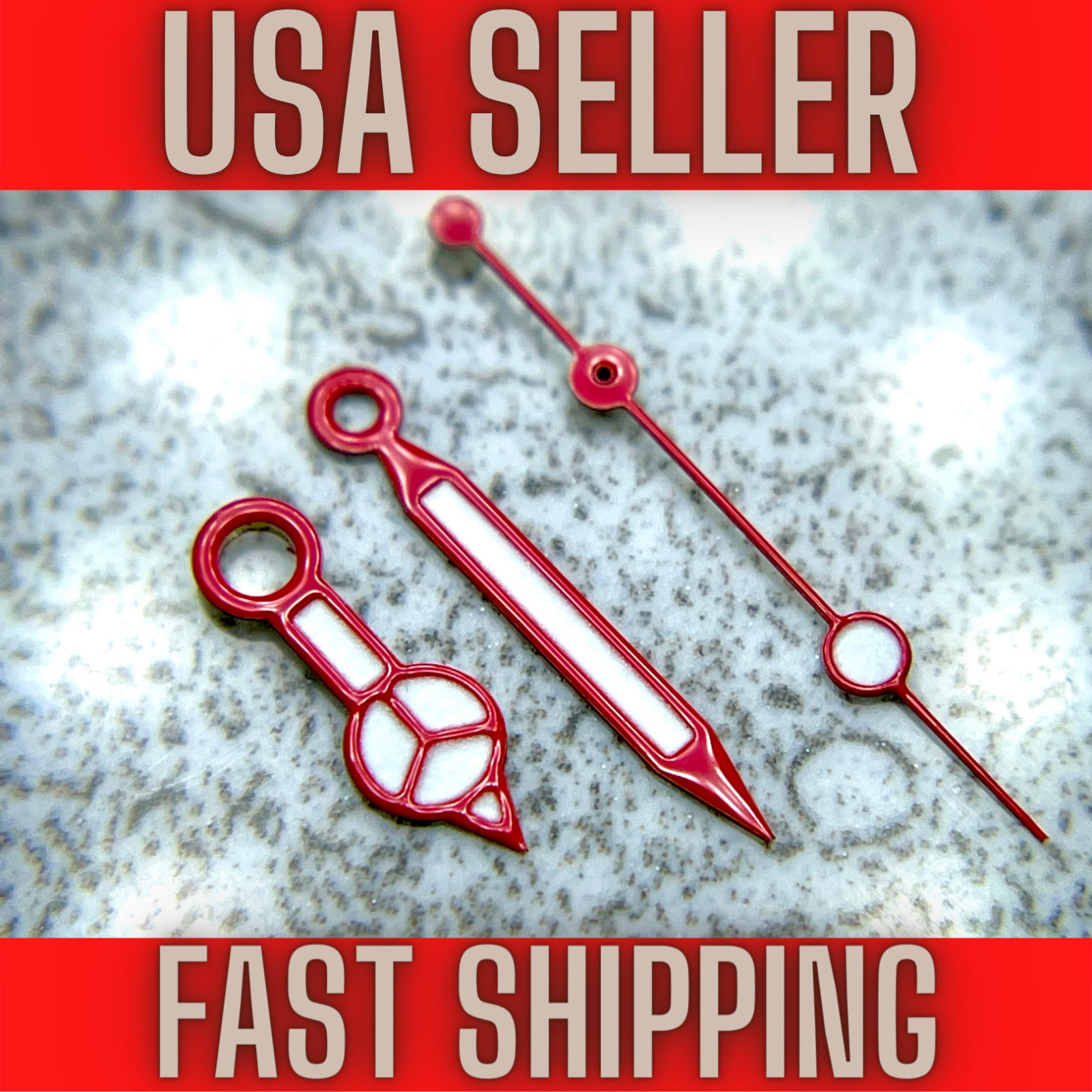 Red “Merc” Hands for Seiko NH35,NH36,7s26,7s36 SKX007 MOD. Green Luminous