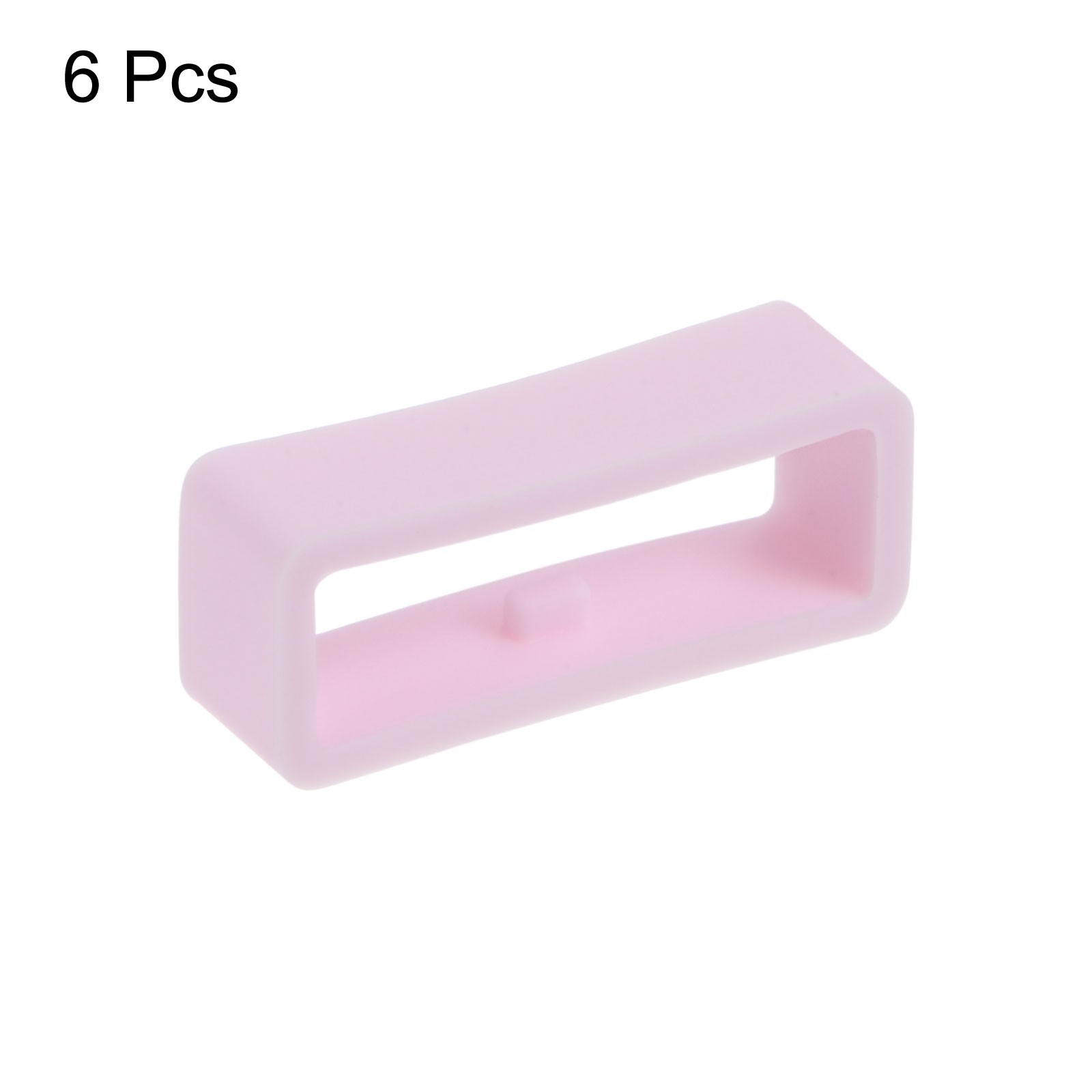 6pcs Watch Strap Loop Fastener Rings 22mm Rubber Holder Keeper Light Pink