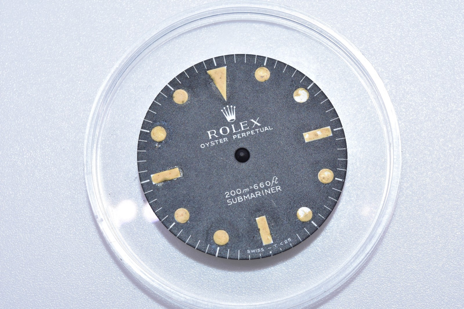 1960s Vintage Rolex Submariner Meters First Matte Black Dial Pumpkin Lume 2 Line