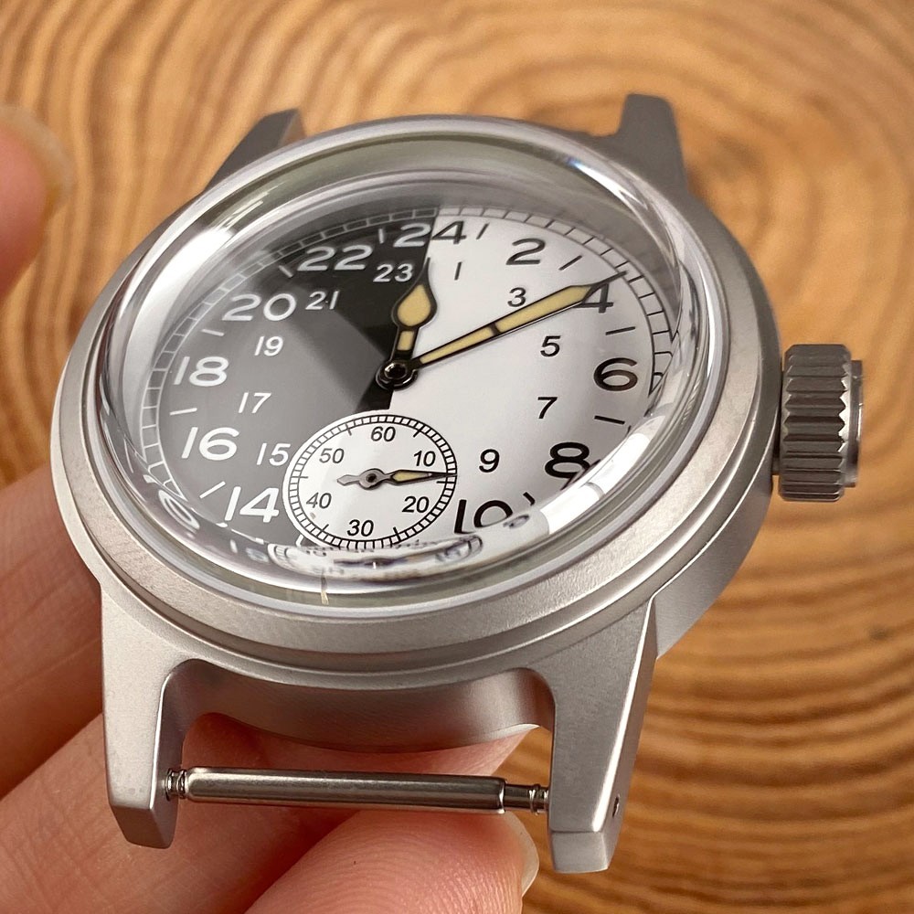 29mm Black White Watch Dial 20ATM Diving Steel 36mm Watch Case For ST1701 Movt