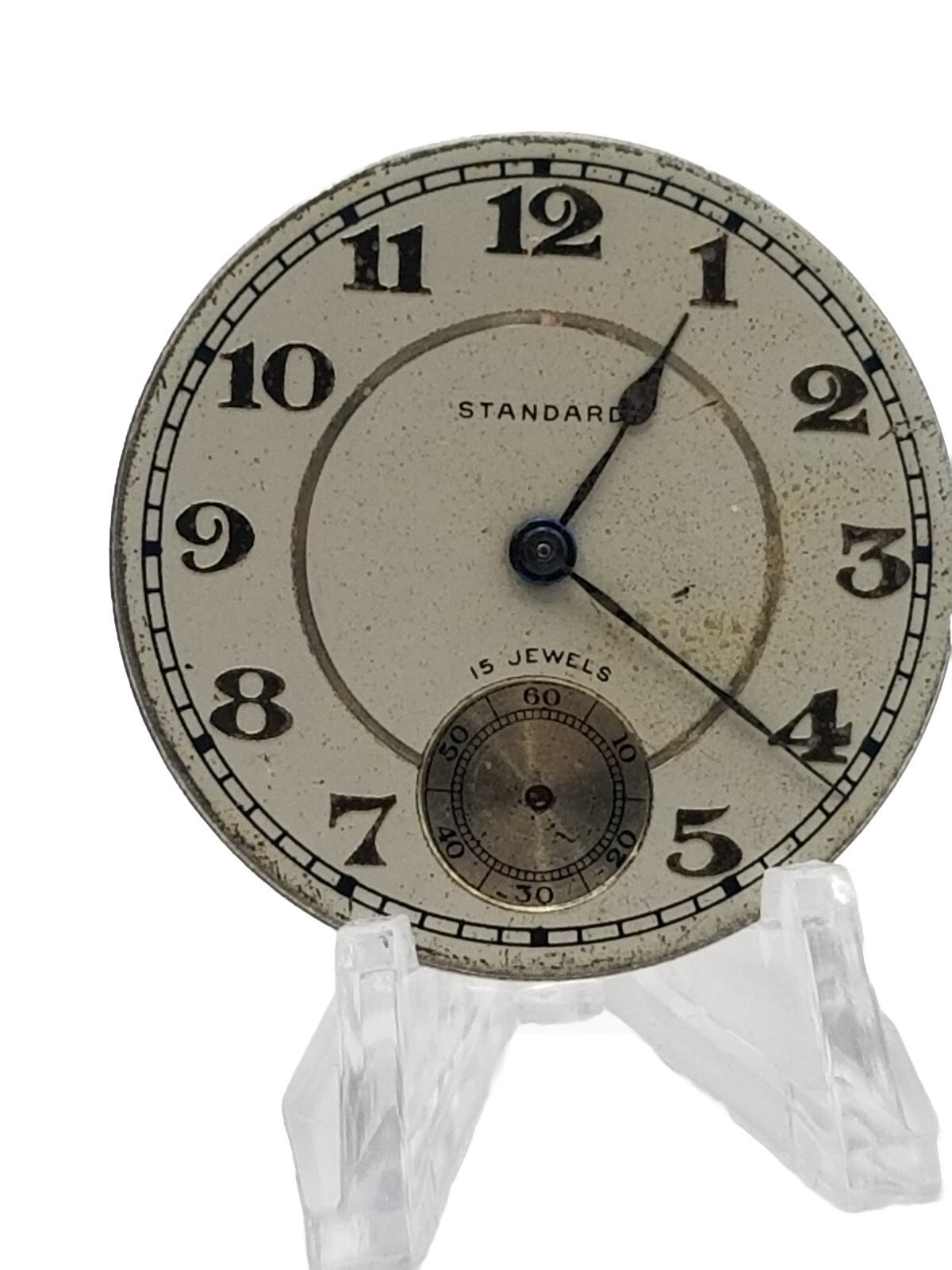 NY Standard 1553 10s Movement Metal Sunk Dial Pocket Watch Parts Disassembled 20