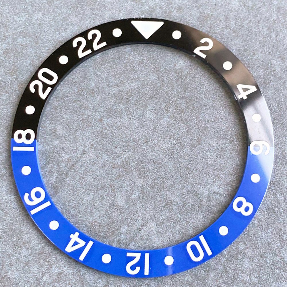 Black Red Green 36.5MM*29.2MM Ceramic/Alloy Bezel Insert fit NH35 NH34 GMT Case