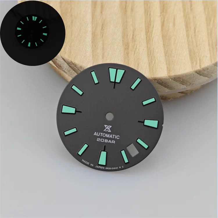 28.5mm Retro Watch Dial Green Luminous for Nh35 Nh36 Movement Watch Parts