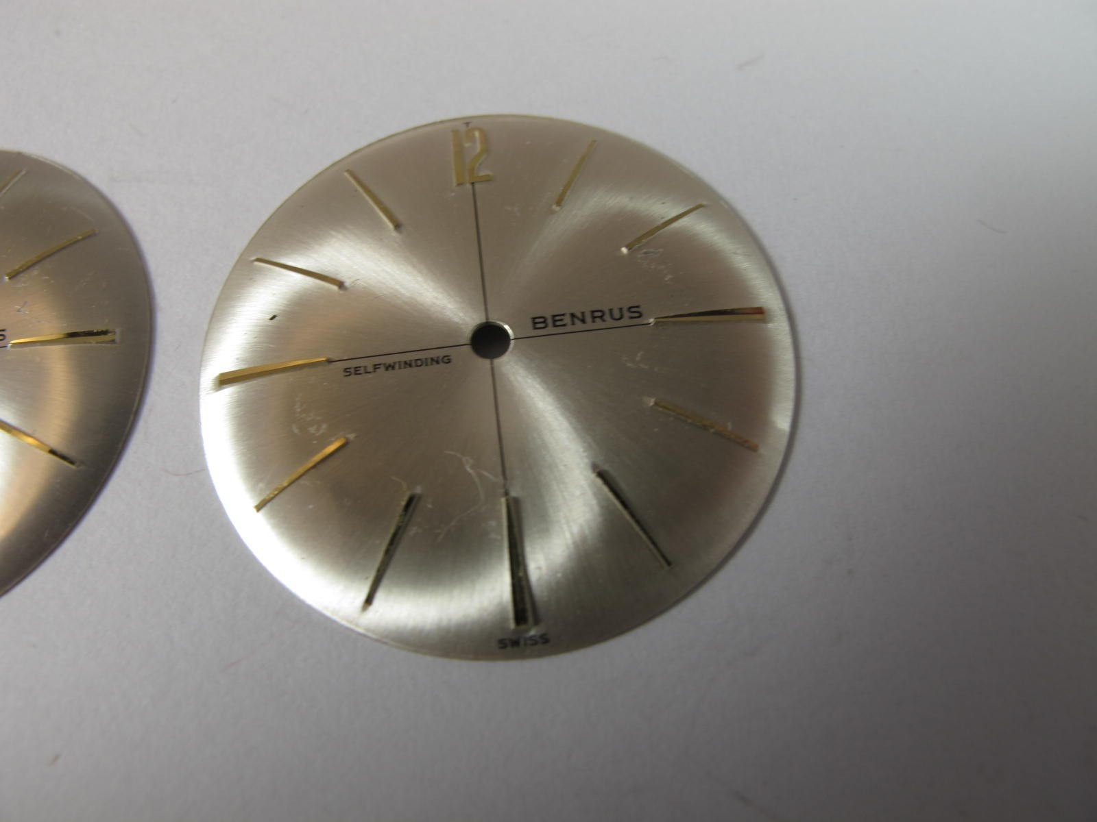 BENRUS MENS 25J SELF WINDING PAIR OF OLDER WATC DIALS FOR AUTOMATIC CALIBER