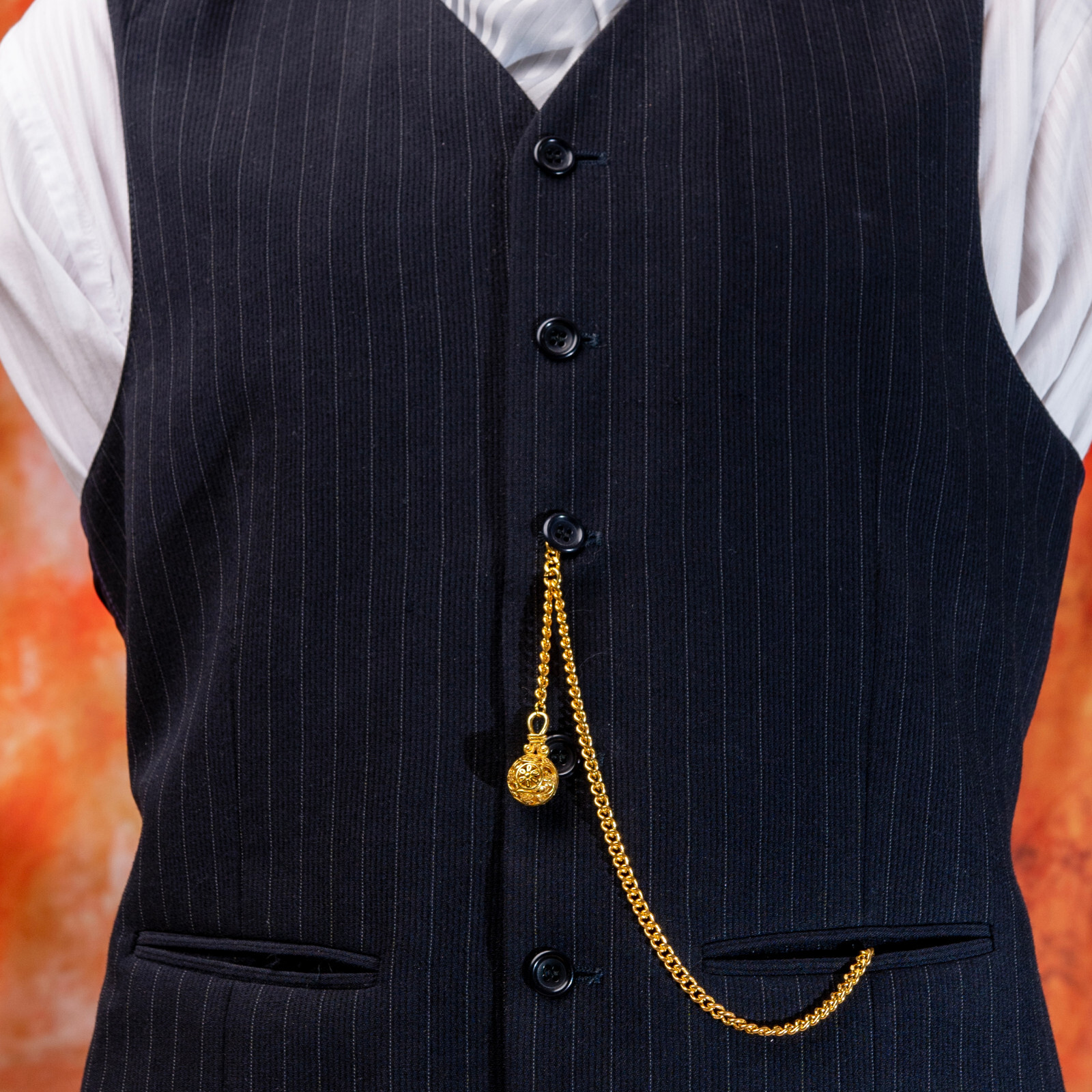 Brand New Gold Colour Single Albert Pocket Watch Fob Chain With Pendant