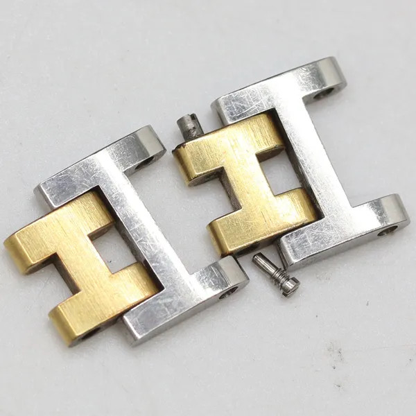 Hermes Clipper silver gold Genuine 2 Links Ladies Wristwatch band parts 12mm