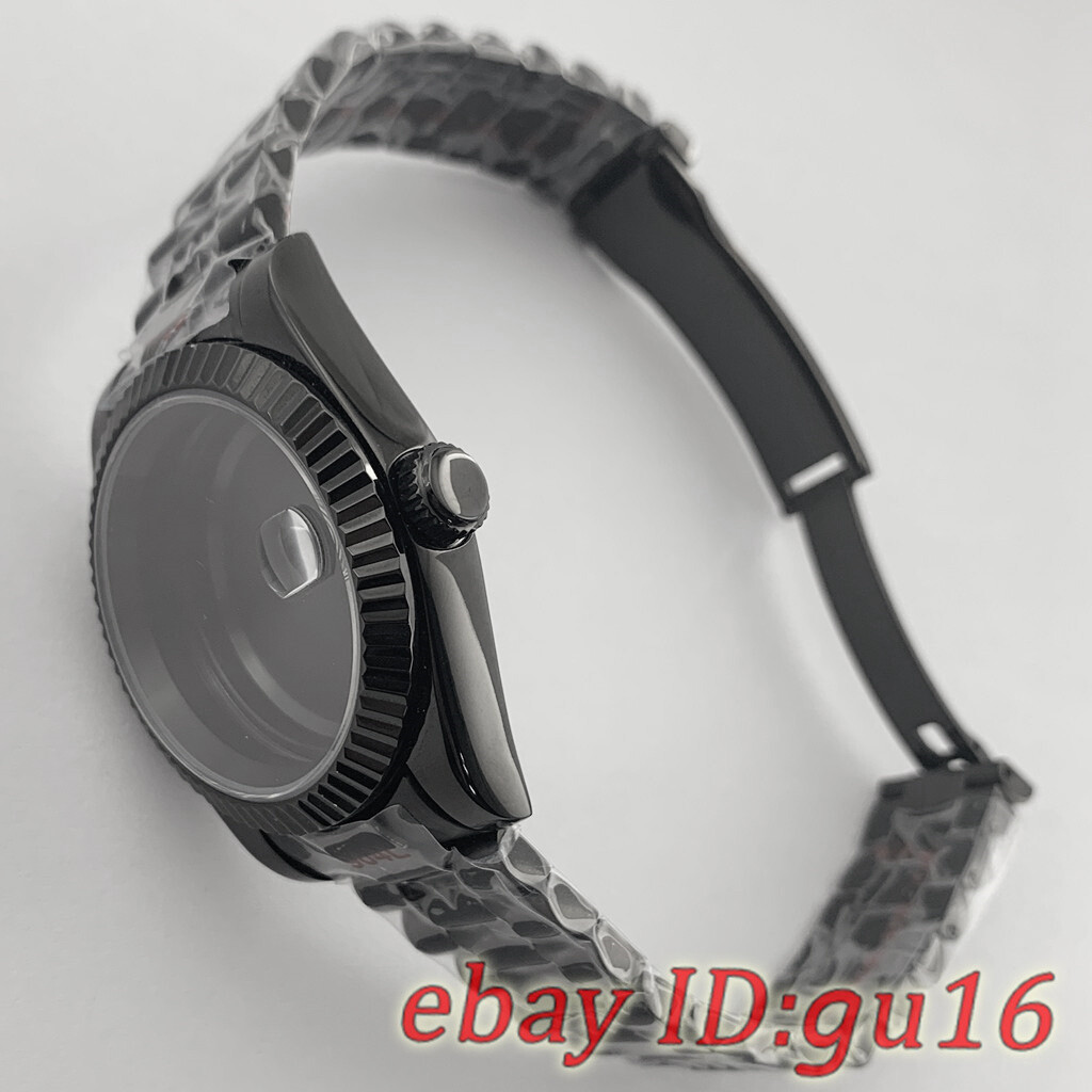 36mm/40mm Black Watch Case President Strap Fit NH35 NH36 Miyota8215 ETA2836/2824