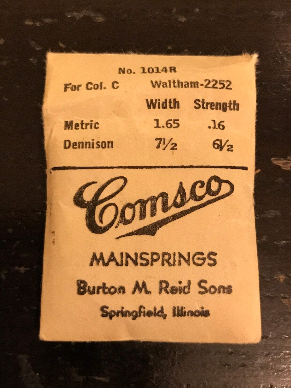 Comsco Mainspring #1014R for Waltham Colonial C Factory No. 2252 – Steel