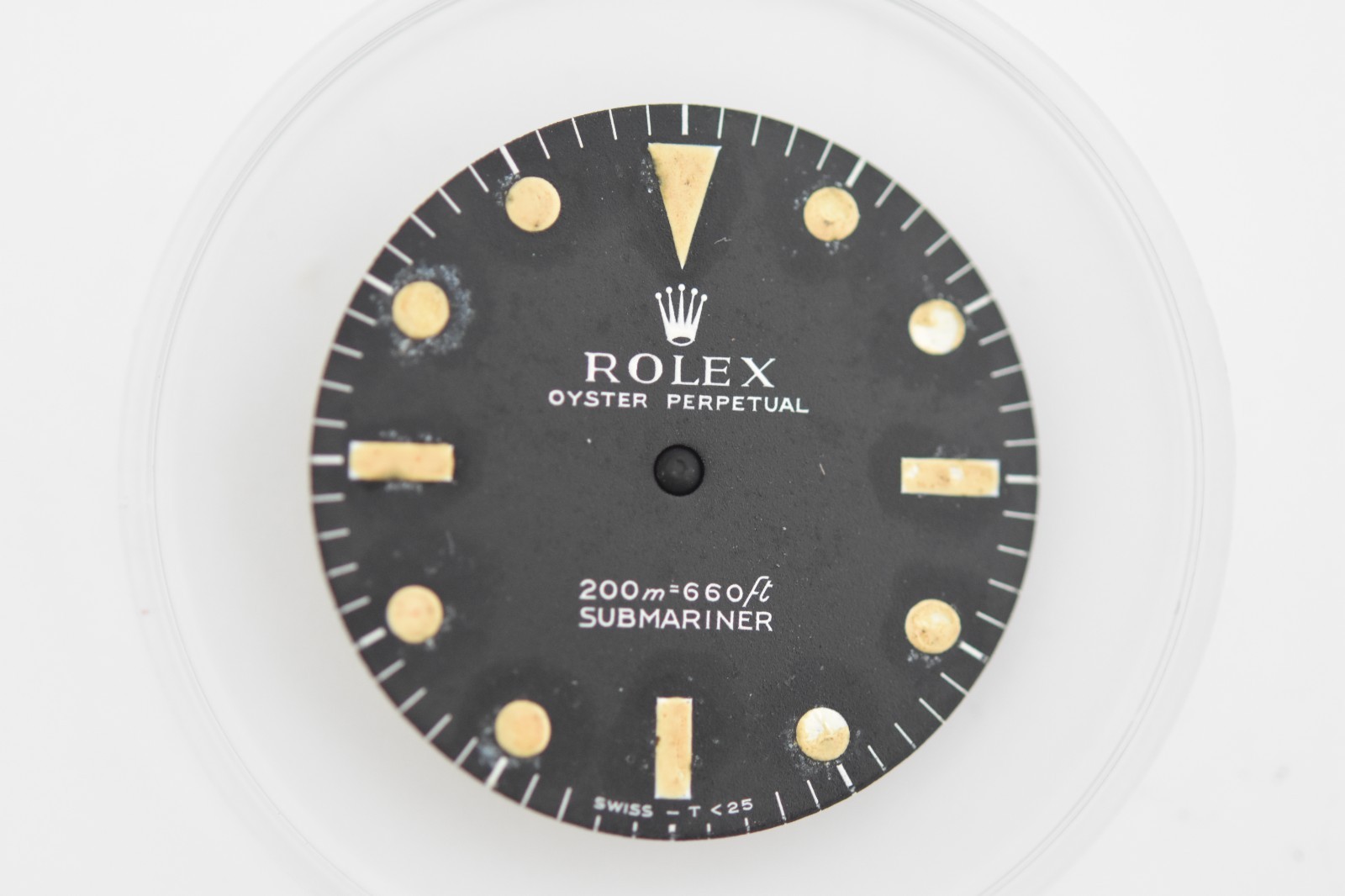 1960s Vintage Rolex Submariner Meters First Matte Black Dial Pumpkin Lume 2 Line