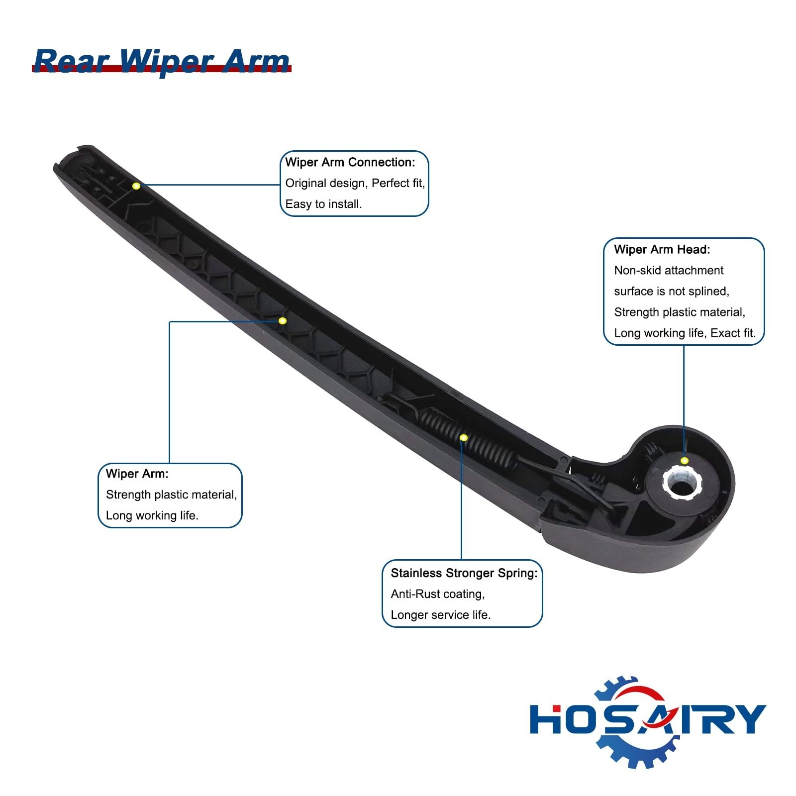 Rear Wiper Arm Blade Set for Audi Q5 SQ5 2019-2023 Rear Windshield Wiper Arm …