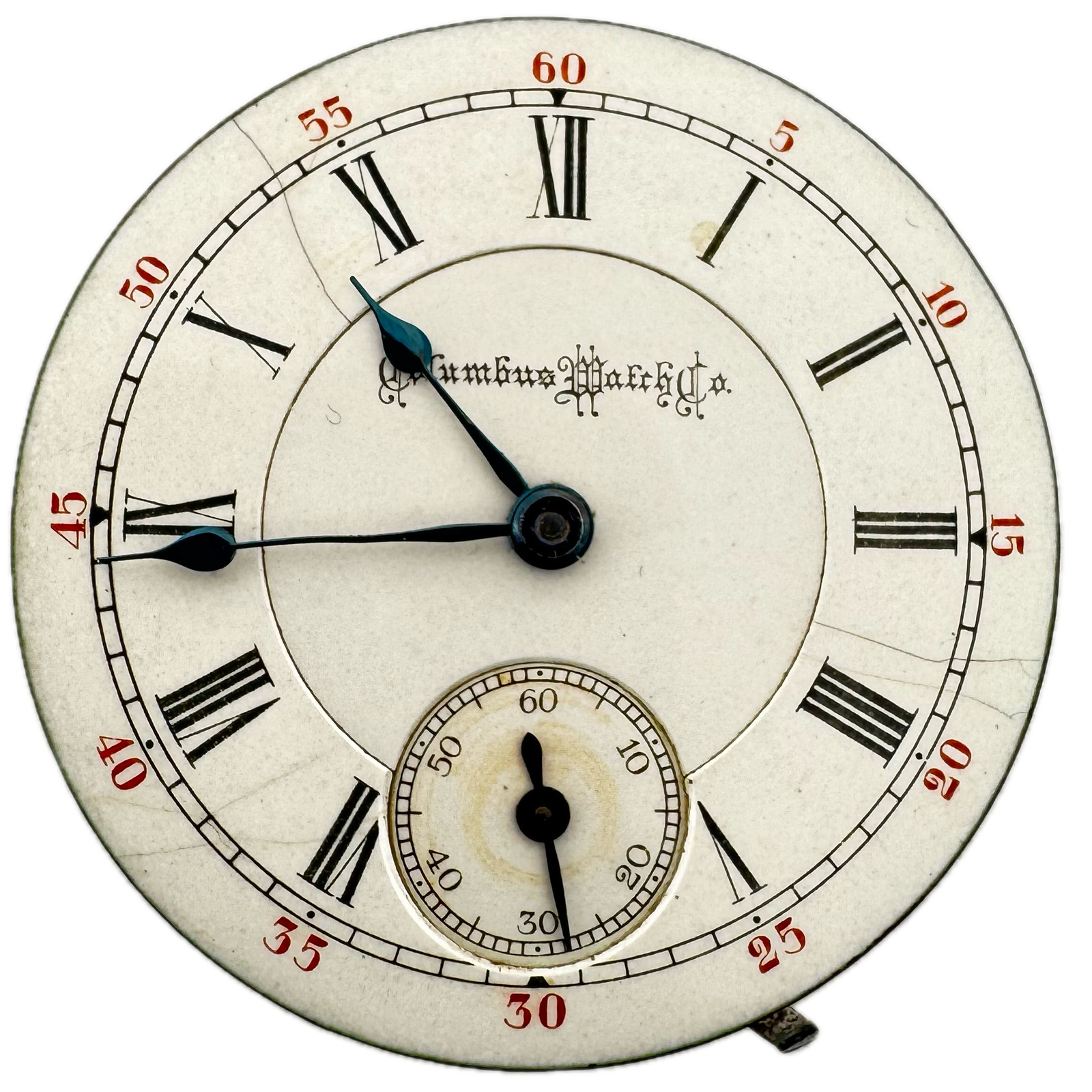 Antique 18s 1891 Columbus Watch Co. Two Tone 17J Hunter Pocket Watch Movement