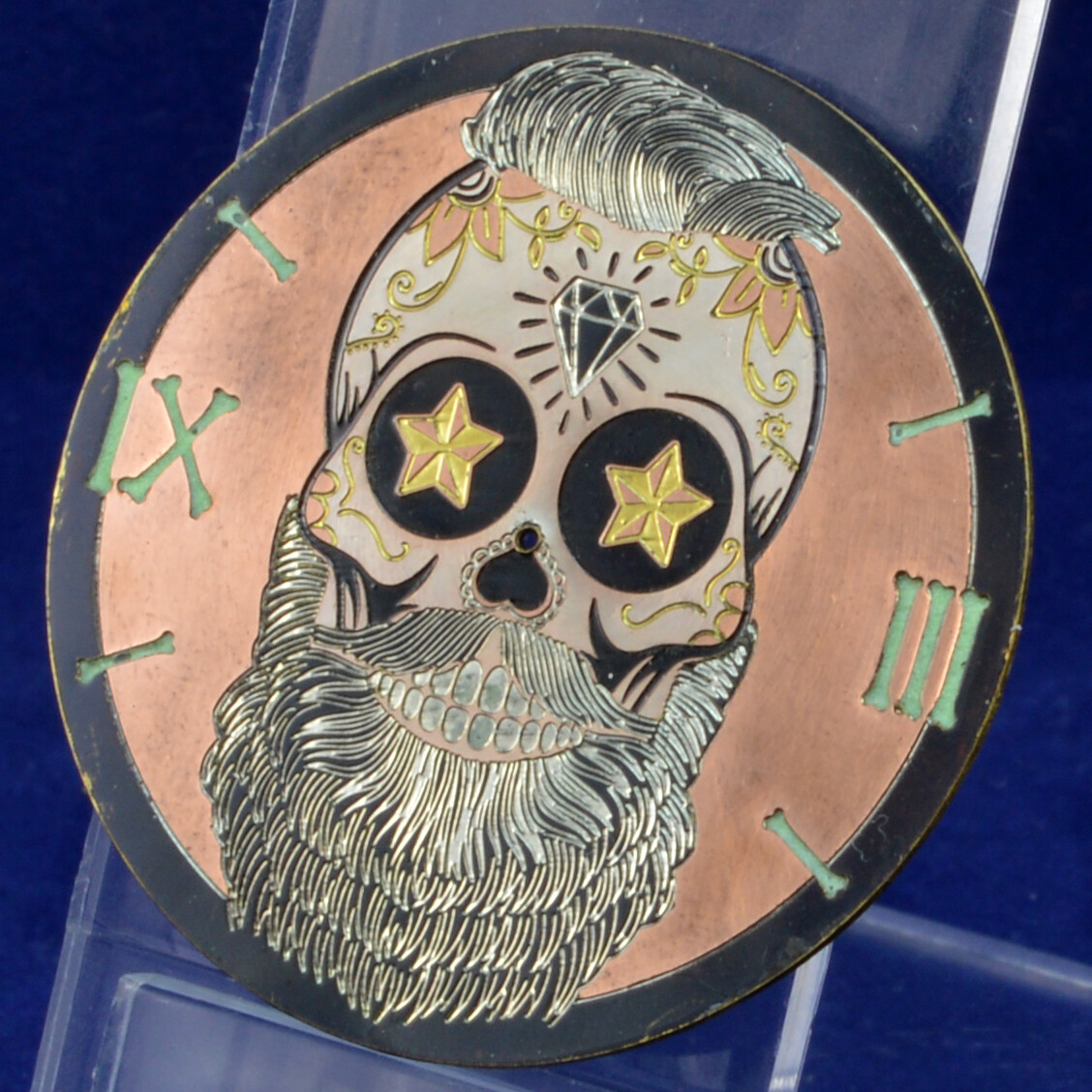 NEW arrival. Handmade watch dial. Mexican Skull. Dia 39 mm