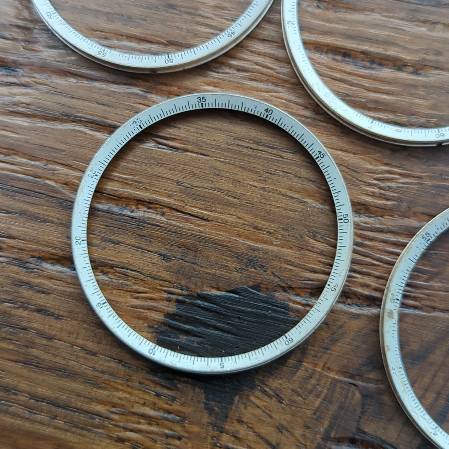 5 x Vintage Chronograph Watch Inner Scale Rings Parts, 37.8mm (CO36)