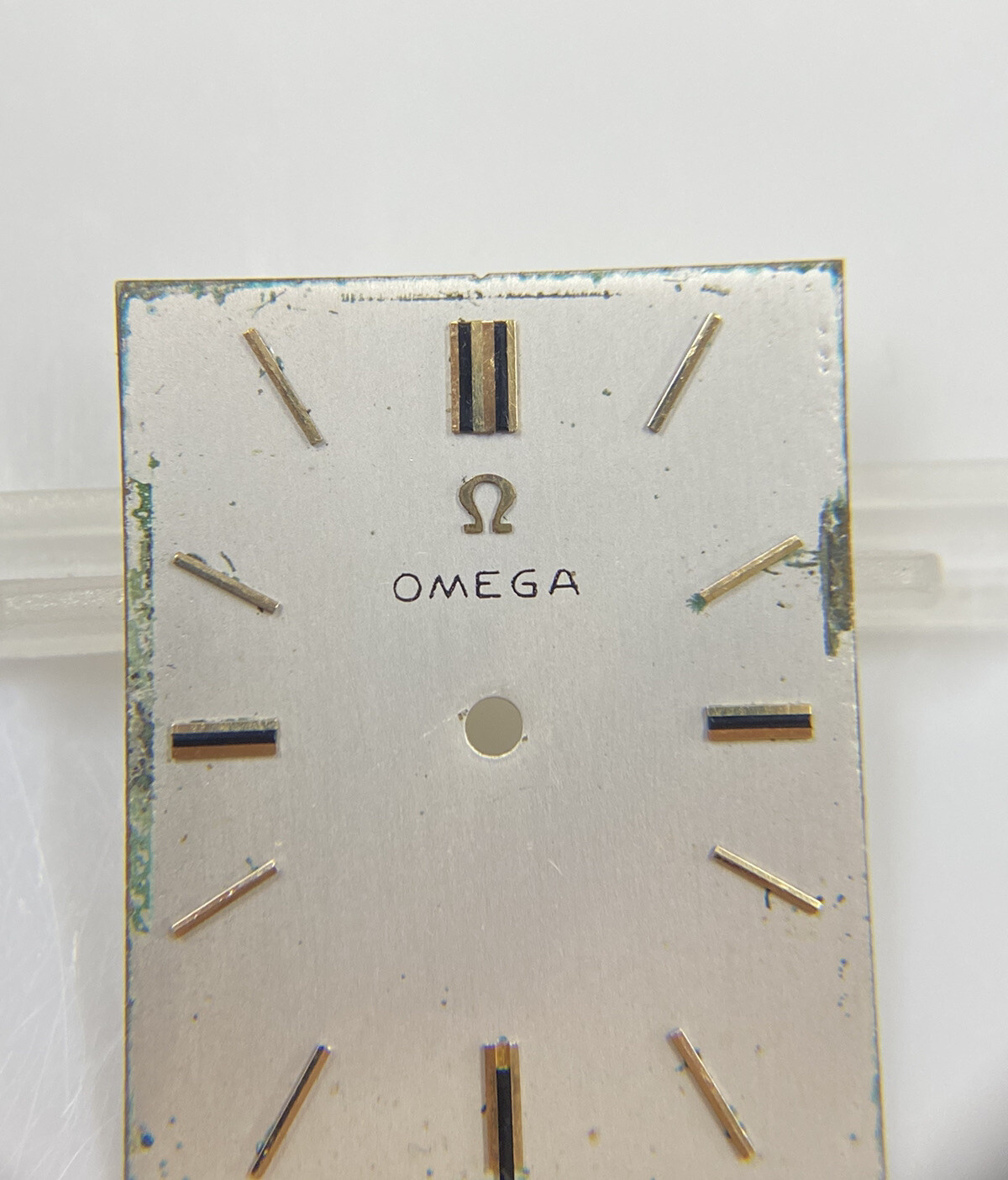 Original Vintage Omega Cal. 620 Silver 19.5mm X 24.5mm Rectangular Watch Dial